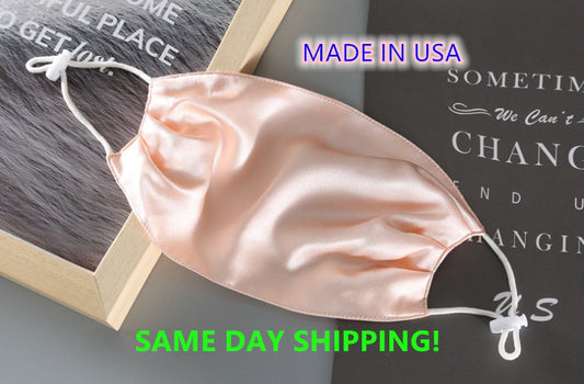 100%  Silk Face Mask | Lightweight Face Mask | Breathable Face Mask, Thin Face Mask, Washable & Reusable | Made in USA|Fast Ship.